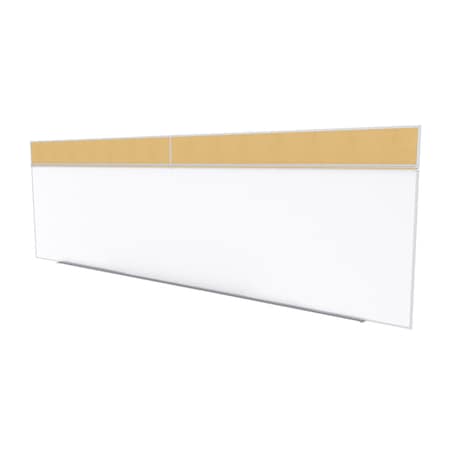 Ghent Combo Whiteboard/Bulletin, Mag Por/Cork, Styl A, 5 ft H x 16 ft W, Natural SPC516A-K